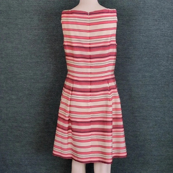 Ann Taylor Striped Pleated Fit & Flare Dress NWT - Picture 5 of 11